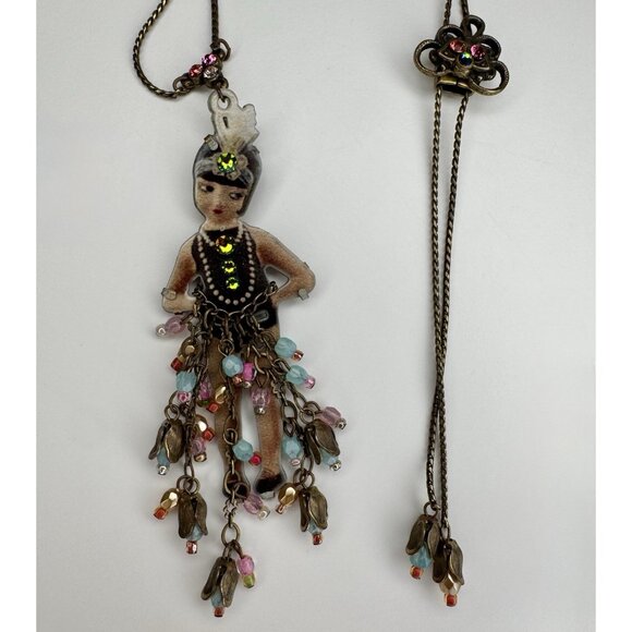 Michal Negrin Romantic NECKLACE Crystals old collection 3D GIRL - Picture 1 of 7